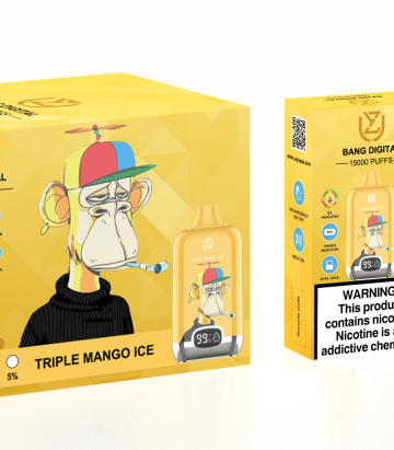 Recharge de vape Triple Mango Ice UZY Bang Digital 15000
