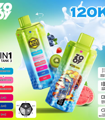 Disposable Vape Zooy 120k Vape 6 In 1 Puffs 120000